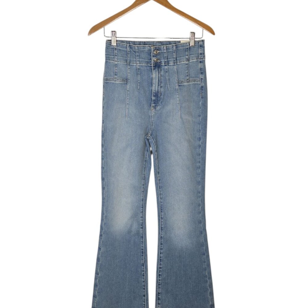 FREE PEOPLE medium blue jayde crop flare jeans Size 32 NWT - Picture 3 of 11